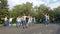 Barnaul, Russia - May 23 2021. Social dancing at street with crowd