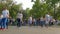 Barnaul, Russia - May 23 2021. Social dancing at street with crowd