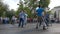 Barnaul, Russia - May 23 2021. Social dancing at street with crowd