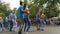 Barnaul, Russia - May 23 2021. Social dancing at street with crowd