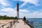 Barnegat Inlet and Lighthouse, Long Beach Island, NJ, USA