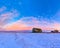 Barns in Decay on the Winter Prairie Landscape