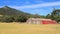 Barns in a scenic summer landscape, New Zealand