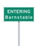 Barnstable entering city green road sign