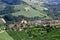 Barolo medieval town in Piedmont aerial view, northern Italy