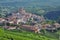 Barolo, vineyard and hills of the Langhe region. Piemonte, Italy