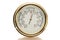 Barometer Brass with White Face Isolated