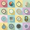 Barometer icons set, flat style