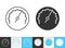 Barometer simple black line vector icon