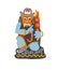 barong - balinese god of goodness in bali island indonesia in flat style vector illustration