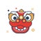 Barongsai head Icon - with Outline Filled Style