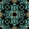 Baroque 3d vector seamless pattern. Greek key meanders round mandala. Ornamental ornate Damask background. Turquoise