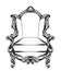 Baroque armchair Vector. Royal style decotations. Victorian ornaments engraved. Imperial furniture decor illustrations