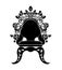 Baroque black furniture rich armchair. Handmade ornamented decor. Vector illustration