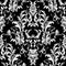 Baroque black white seamless pattern. Luxury floral background w