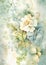 Baroque Blooms: A Floral Fusion of Green and Light Blue on a Scr