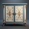 Baroque Blue And Gold Cupboard With Intricate Woodcarvings