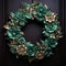 Baroque Bronze Mint Wreath: Hyper-realistic Green Floral Door Decor