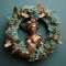 Baroque Bronze Mint Wreath Statue In Rococo Style