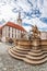 Baroque Caesar Fountain against town hall in Olomouc Unesco Czech Republic