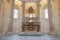 Baroque catholic church altar in Italy. Old interior religious building