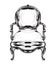 Baroque chair Vector. Royal style decotations. Victorian ornaments engraved. Imperial furniture decor illustrations line