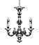 Baroque Chandelier Vector. French Luxury rich intricate ornaments. Engraved flourish decoration. Victorian Royal Style