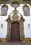 Baroque church portico in Sao Joao del Rei, Brazil
