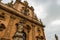 Baroque Church of San Pietro in Modica, exterior detail with statue of saint, Sicily, Italy