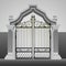 Baroque entrance gate with iron fence vector