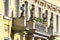 Baroque facade balcony in the old town of Bayreuth