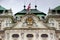 Baroque facade detail with Austria flag Belvedere Palace Vienna
