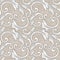 Baroque floral pattern, grey and beige