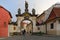 Baroque gate with sculpture of St. Norbert, founder of Premonstrant Order, Strahov Monastery, Prague, Czech Republic