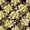 Baroque Gold 3d flowers seamless pattern.