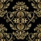 Baroque gold embroidery 3d seamless pattern. Vector patterned ta
