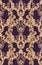Baroque gold velvet pattern tile background. Rich imperial intricate ornament