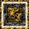 Baroque golden chain background. Golden heart. love design. luxury jewelry