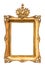 Baroque golden picture frame isolated on white