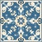 Baroque-inspired Blue And White Tile Illustration With Italianate Flair