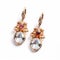 Baroque-inspired Rose Gold Earrings With Amethysts And Gems