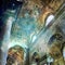 Baroque interior church with stars. Divine presence concept.