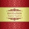 Baroque invitation, gold and red