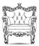 Baroque luxury armchair. Furniture with Victorian ornamented decor. Vector realistic designs