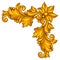 Baroque ornamental antique gold element on white