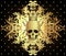 Baroque ornamental frame. Damask style pattern with skull. Vintage ornate design for wallpaper, wrapper