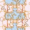 Baroque patch with golden chains and belts. Seamless pattern for scarfs, print, fabric