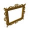 Baroque Picture Frame on white. 3D illustration