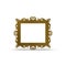 Baroque Picture Frame on white. Rear view. 3D illustration