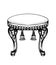 Baroque puff chair furniture Vector. Intricate ornamented frame. Decor designs